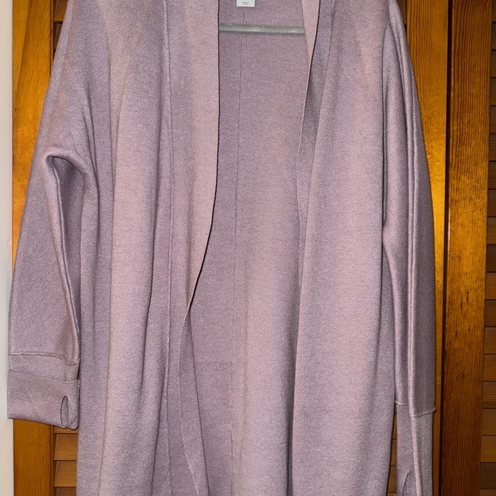 Purple Longline Cardigan Sweater